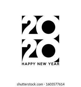 Happy new year 2020 isolated template illustration vector design