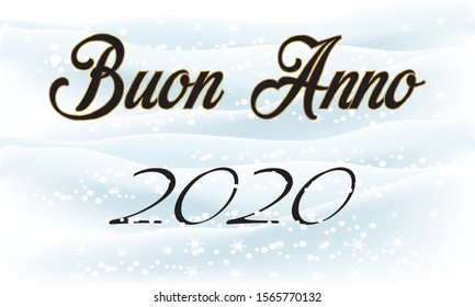 Happy New Year 2020 in italian Greeting Card. vector illustration 