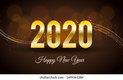 Happy new year 2020. With items and elements of the feel of the new year. Vector illustration