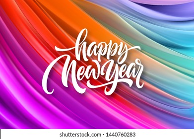 Happy New Year 2020. Lettering greeting inscription. Vector illustration