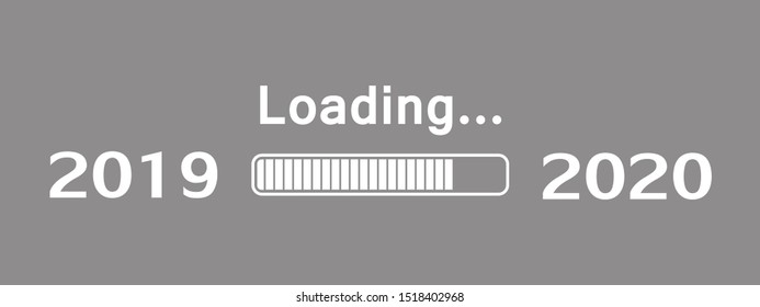 Happy new year 2020 with loading bar icon