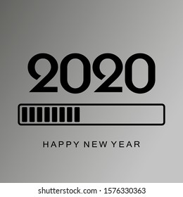 Happy new year 2020 with loading icon