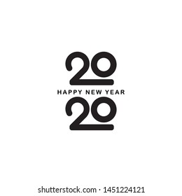 Happy New Year 2020 logo text design. Cover of business diary for 2020 with wishes. Brochure design template, card, banner. Vector illustration. Isolated on white background.