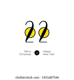 Happy New Year 2020 logo text design. Concept image of symbol chinese silhouette small mouse. Isolated on white background. The combination of the image of the mouse and 2020 numbers. Numbers game.