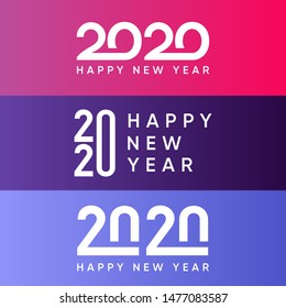 Happy New Year 2020 , logo text design