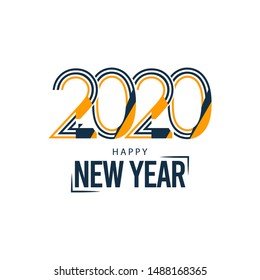 Happy New Year 2020 Logo Vector Template Design Illustration
