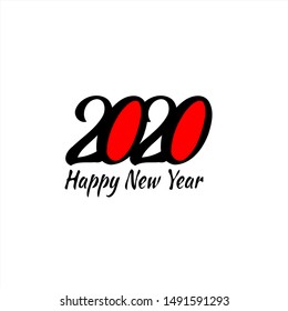 Happy new year 2020 logo text design. 