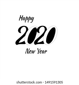 Happy new year 2020 logo text design. 