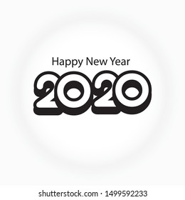 Happy New Year 2020 logo text design. Cover of business diary for 2020 with wishes. Brochure design template, card, banner. Vector illustration. Isolated on white background.
