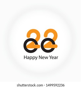 Happy New Year 2020 logo text design. Cover of business diary for 2020 with wishes. Brochure design template, card, banner. Vector illustration. Isolated on white background.