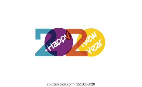 
Happy New Year 2020 logo text,design card, banner,Vector illustration.