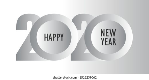 Happy New Year 2020 logo text design