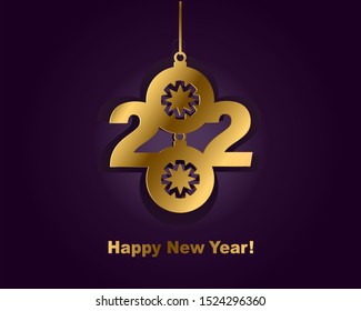 Happy New Year 2020 logo text design. Cover of business diary for 2020 with wishes. Brochure design template, card, banner. Vector illustration.