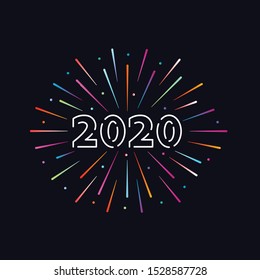 Happy New Year 2020 logo text design. Brochure design template, card, banner. Vector illustration