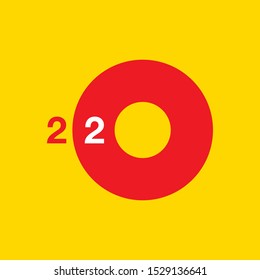 Happy New Year 2020 logo text design. Cover of business diary for 2020 with wishes. Brochure design template, card, banner. Vector illustration. Colorfull background.