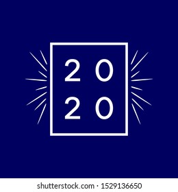 Happy New Year 2020 logo text design. Cover of business diary for 2020 with wishes. Brochure design template, card, banner. Vector illustration. Colorfull background.