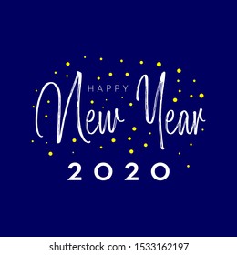 Happy New Year 2020 logo text design. Cover of business diary for 2020 with wishes. Brochure design template, card, banner. Vector illustration. Colorfull background.