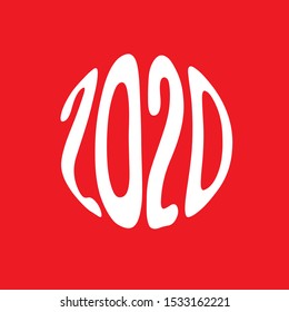 Happy New Year 2020 logo text design. Cover of business diary for 2020 with wishes. Brochure design template, card, banner. Vector illustration. Colorfull background.