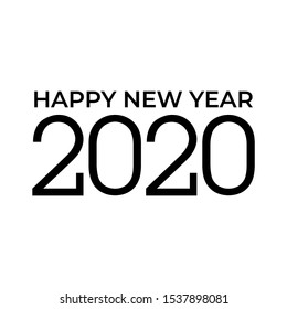 Happy New Year 2020 logo text design. Cover of business diary for 2020 with wishes. Brochure design template, card, banner. Vector illustration. Isolated on white background.