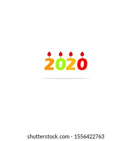 
Happy New Year 2020 Logo Icon. Vector Illustration. With Simple, Flat, And Modern Design.
