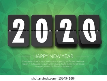 Happy New Year 2020 logo text design. Cover of business Planner for 2020 with wishes. Brochure design template, card, banner. Vector illustration. Isolated on white background. 