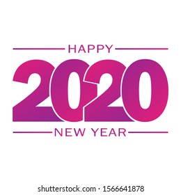 Happy New Year 2020 logo text design. Design for banner, greeting cards or print. Vector template