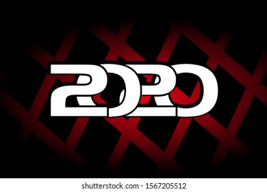 Happy New Year 2020 logo text design. Cover of business diary for 2020 with wishes. Brochure design template, card, banner. Vector illustration. Isolated