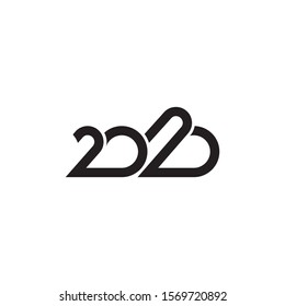 Happy New Year 2020 logo text design. Cover of business diary for 2020 with wishes. Brochure design template, card, banner. Vector illustration