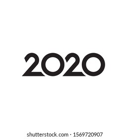 Happy New Year 2020 logo text design. Cover of business diary for 2020 with wishes. Brochure design template, card, banner. Vector illustration