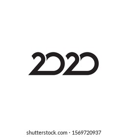 Happy New Year 2020 logo text design. Cover of business diary for 2020 with wishes. Brochure design template, card, banner. Vector illustration