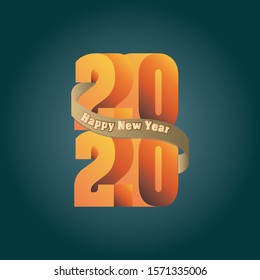 Happy new year 2020 logo abd background. Nice to use for celebrating cards, banner, and any other information 