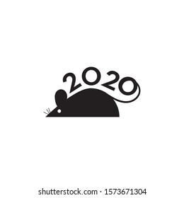 Happy New Year 2020 logo text design. Cover of business diary for 2020 with wishes. Brochure design template, card, banner. Vector illustration.
