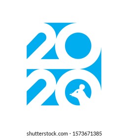 Happy New Year 2020 logo text design. Cover of business diary for 2020 with wishes. Brochure design template, card, banner. Vector illustration.
