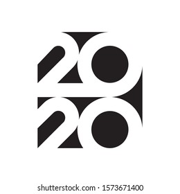 Happy New Year 2020 logo text design. Cover of business diary for 2020 with wishes. Brochure design template, card, banner. Vector illustration.
