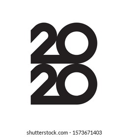 Happy New Year 2020 logo text design. Cover of business diary for 2020 with wishes. Brochure design template, card, banner. Vector illustration.
