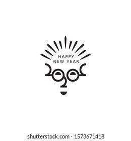 Happy New Year 2020 logo text design. Cover of business diary for 2020 with wishes. Brochure design template, card, banner. Vector illustration.
