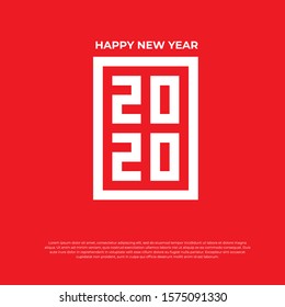 Happy new year 2020 logo design vector for cover of business card, brochure design template, banner, web, etc - Vector