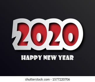 Happy New Year 2020 logo text design. Cover of business Planner for 2020 with wishes. 