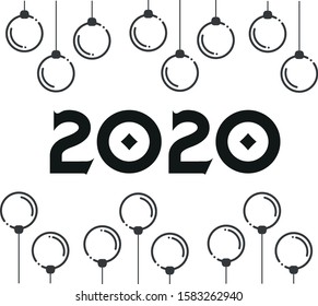 Happy New Year 2020 logo text design. Vector illustration.