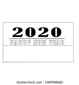 Happy New Year 2020 logo text design. Cover of business diary for 2020 with wishes. Brochure design template, card, banner. Vector illustration. Isolated on white background