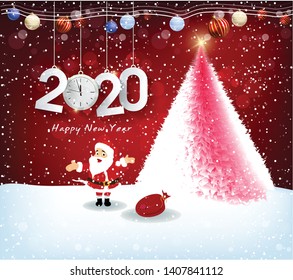 Happy New Year 2020, merry christmas. Happy Chinese New Year 2020 year of the rat