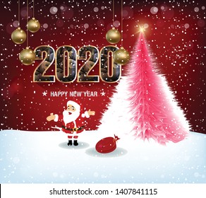 Happy New Year 2020, merry christmas. Happy Chinese New Year 2020 year of the rat