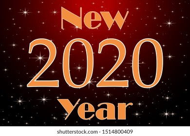 Happy New Year 2020. Happy New Year and Merry Christmas. Festive background