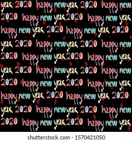 Happy new year 2020 and merry Christmas.Vector image.