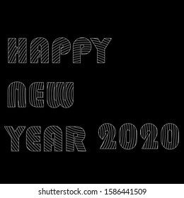 Happy New Year 2020, Merry Christmas. Holiday background, poster. Vector Illustration