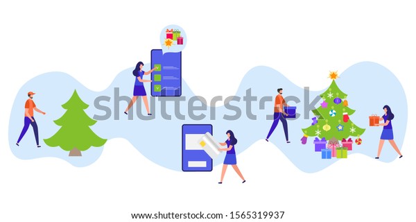 Happy New Year 2020 Merry Christmas Stock Vector Royalty Free