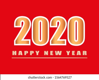happy new year 2020. metal numbers. holiday poster, banner, sticker