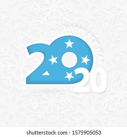 Happy New Year 2020 for Micronesia on snowflake background. Greeting Micronesia with new 2020 year.