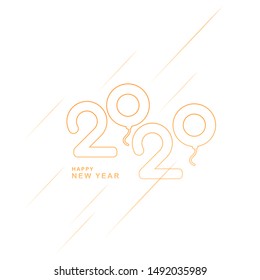 Happy New Year 2020 modern text design.Cover of business diary for 2020 with wishes.Brochure design template, card, banner.Vector illustration.