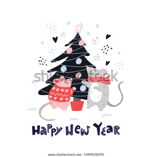 Cartoon Style Funny Cartoon Happy New Year 2020 Cartoon Images